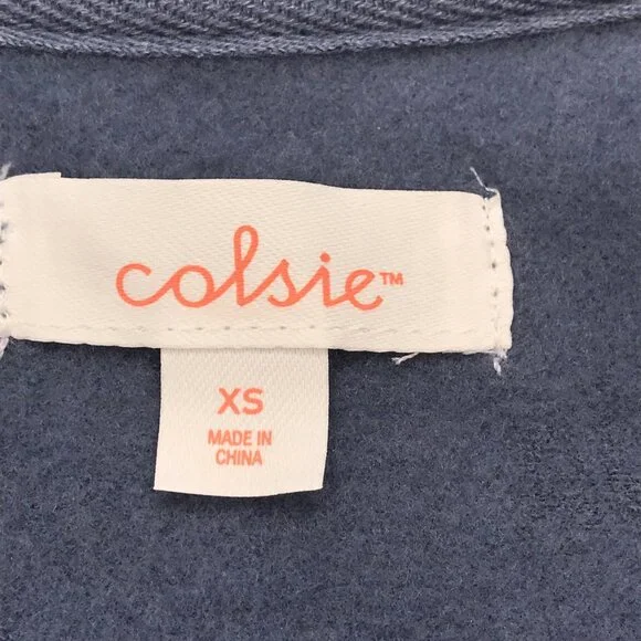 Colsie Women's Long Sleeve Fleece Lounge Sweatshirt Blue With Flowers XS New - Picture 5 of 13